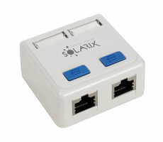Solarix -Buchse 2x RJ45 CAT5E STP auf Putz