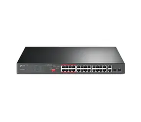TP-LINK TL-SL1226P / 26- Port -Switch / 24- Port 10|100 Mbit/s PoE+ / 2 Gigabit RJ45 / 2 Combo-SFP-Steckplätze