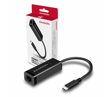Axagon ADE-SRC, USB-C 3.2 Gen 1 - Gigabit-Ethernet-Netzwerkkarte, automatische Installation, schwarz