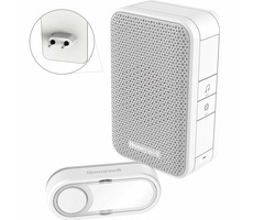 Honeywell DC312SP2USB / kabellose Türklingel Serie 3 / 6 Melodien / Steckdosensockel mit USB-Ladegerät