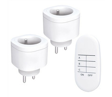 Solight DY08 Ferngesteuertes Steckdosen-Set 2 + 1 / 2 Steckdosen / 1 Controller / Lerncode