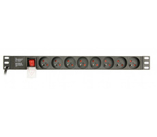 Gembird EG-PDU-014-FC14 PDU für Rack 1U / bis 2500 W / 8x FR-Buchse / Kabel 3M (C14-Stecker)