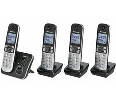 Panasonic KX-TG6824GB + 3 Mobilteile / Schnurloses Analogtelefon / DECT / 1,8-Zoll-Display / Telefonliste 100 Einträge 