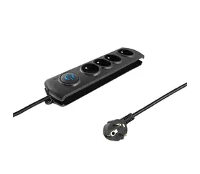 Qoltec 50104 Überspannungsschutz (4 Steckdosen) / Schalter / 1,5 m