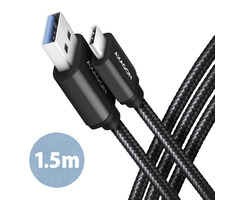 Axagon BUCM3-AM15AB Kabel USB-A auf USB-C schwarz / 1,5 m / 3 A