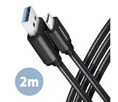 Axagon BUCM3-AM20AB Kabel USB-A auf USB-C schwarz / 2 m / 3 A