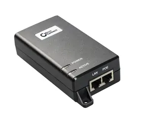 MicroConnect IEEE Gigabit PoE Injektor schwarz / 802.3 AF/ at / 30W 