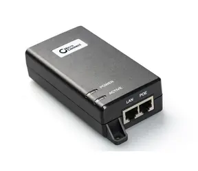 MicroConnect IEEE Gigabit PoE Injektor schwarz / 802.3 AF/ at / 60W 