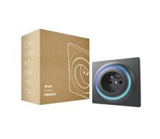 Fibaro Walli Smart Steckdose schwarz / Z-Wave / LED-Ring / 3680W
