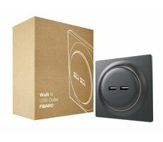 Fibaro Walli USB-Steckdose schwarz / 2x USB-A / 2,4 A / 5V