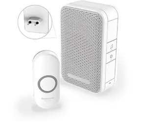 Honeywell Home DC311NP2 Funk-Türklingel Serie 3 / 4 Melodien / Steckdosensockel weiß / Design. Taste