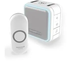 Honeywell Home DC515N Funk-Türklingel Serie 5 / 150 m / 6 Melodien / tragbarer Sockel weiß / Design. Taste
