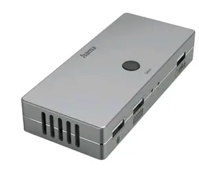 HAMA 200135 KVM-Switch für 2 PCs an 1 Monitor / Eingang: 2x HDMI | 2x USB-B / Ausgang: 1x HDMI | 3x USB-A