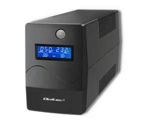 Qoltec 53977 UPS Backup-Stromversorgung 450VA schwarz / 240W / LCD / USB / RJ45