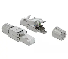 DeLock RJ45 Stecker Cat.6A STP ohne Werkzeug / RJ45 Stecker / geschirmt