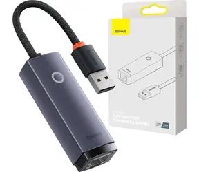 Baseus WKQX000113 Lite Series Netzwerkadapter USB-A (M) - RJ45 (F) grau / 1000 Mbit/s