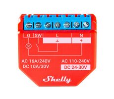 Shelly PLUS 1PM rot / Smart Switch mit Verbrauchsmessung / 1 Kanal / 16A / BT 4.2 / WiFi