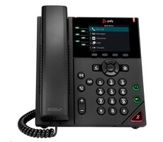 Poly VVX 350 schwarz / IP-Telefon / 6 Leitungen / 3,5" Display / 2x RJ-45 / PoE