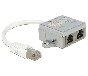DeLock Splitter RJ45 (M) - 2x RJ45 (F) 0,15m grau