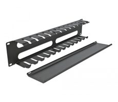 DeLock 2U Anschlusspanel für Kabelmanagement 19" schwarz