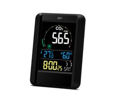 Airbi CO2AIR - digitales Kohlendioxidmessgerät / Temperatur- und Feuchtigkeitssensor / Wecker