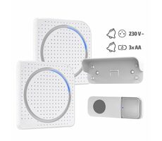 Solight 2x Funk-Türklingel für Steckdose + Akku weiß / 200m / Lerncode