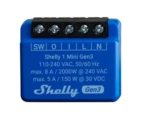 Shelly 1 Mini Gen3 - Schaltmodul 1x 8A (WiFi & Bluetooth)