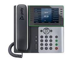 Poly Edge E550 schwarz / IP-Telefon / 48 Leitungen / 5" Display / BT / USB-C / WiFi / 2x RJ-45 / PoE
