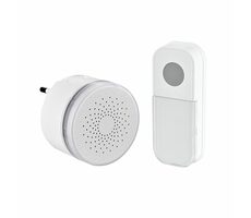 Solight 1L74T kabellose Mini-Türklingel für Steckdose weiß / Reichweite 180m / Lerncode