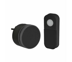 Solight 1L77B kabellose Mini-Türklingel für Steckdose schwarz / Reichweite 180m / Lerncode