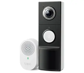 TP-LINK Tapo D235 / Intelligente Türklingel / 2K / 2560 × 1920 / Nachtsicht / IP66 / WLAN 2,4 GHz / 10000 mAh
