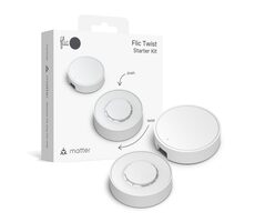Flic Twist Starterkit weiß / Smarter Multifunktionsknopf / Matter / 2x AAA