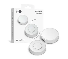 Flic Twist Starterkit weiß / Smarter Multifunktionsknopf / Matter / 2x AAA