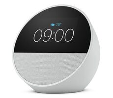 Amazon Echo Spot 2024 weiß / Smarter Wecker mit künstlicher Intelligenz Alexa / Wi-Fi / BT / Jack