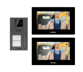 Evolveo DoorPhone AP2-2 schwarz / Kabelgebundene Video-Türsprechanlage für zwei Wohnungen mit Anwendung