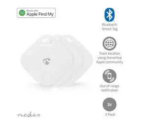 Nedis SmartLife Schlüsselfinder mit Apple Find My App Unterstützung 3 Stück weiß / 3x CR2032 Batterien / Bluetooth 5.1 
