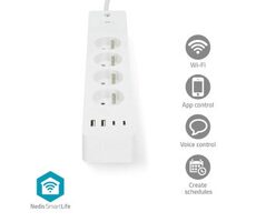 Nedis SmartLife Verlängerungskabel / WLAN / USB A / USB-C / 16 A / 3680 W / 2,00 m / Android