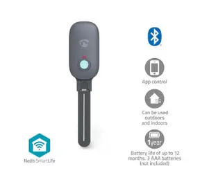 Nedis SmartLife Bodenfeuchtemessgerät / Bluetooth / Batteriebetrieben / IP55 / 0 - 100 / Android & iOS