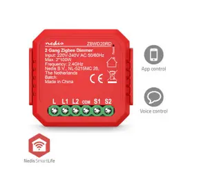 Nedis SmartLife Switch / Zigbee 3.0 / 2x100 W / Terminalanschluss / App-Download für: Android & iOS