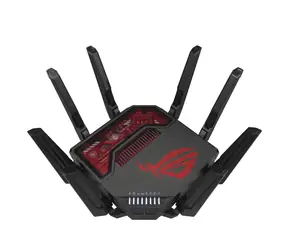 Asus ROG RaptureGT-BE19000 schwarz / Router / 2,4GHz 1376 Mbit/s / 5GHz 5760 Mbit/s / 6GHz 11520 Mbit/s / 2x WAN + 4X LAN