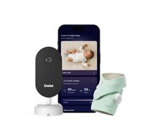 Owlet Dream Duo grün / Owlet Dream Sock (intelligente Socke) + Owlet Cam 2 (Babyphone)