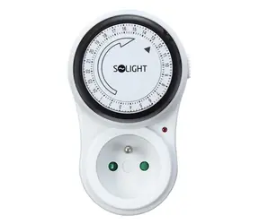 Solight mechanische Zeitschaltuhr / 24 h / Intervall 15 min / Ein-/Ausschalter