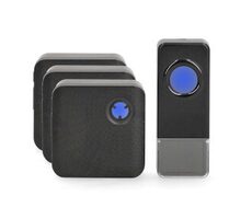 Ausgepackt - Nedis DOORB310BK3 / Funk-Türklingel / 100 - 240 V AC 50/60 Hz / 1x 23A 12V / 110 dB / Reichweite: 150 m / Ausgepackt