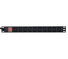 Gembird EG-PDU-10C132C19 für 1 HE Rack / bis zu 3500 W / 10x Steckdose C13 / Kabellänge 2 m