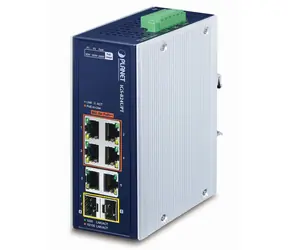 Planet IGS-824UPT / Industrie-Switch / 6x 1Gb RJ-45 / 2x 1Gb SFP / 4X PoE 802.3bt / IP30