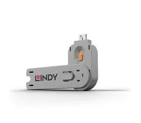 Lindy 40623 USB-A Port Blocker Key Orange