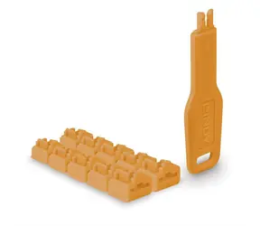 Lindy 47897 RJ-45 Portblocker mit Schlüssel orange / 10 Stück.