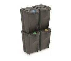 Prosperplast SORTIBOX 4 x 35 l grau / Abfallbehälter 