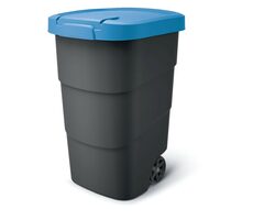 Prosperplast Wheeler 110 l anthrazit mit blauem Deckel / Mülleimer 