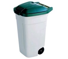 Curver Mülleimer 110 l beige-grün / Kunststoff 